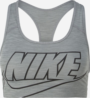 NIKE Bustier Sport bh 'SWOOSH FUTURA' in Grijs: voorkant