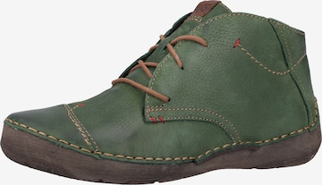 JOSEF SEIBEL Lace-Up Ankle Boots 'Fergey' in Green: front