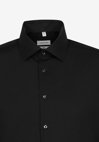 SEIDENSTICKER - Ajuste estrecho Camisa de negocios en negro