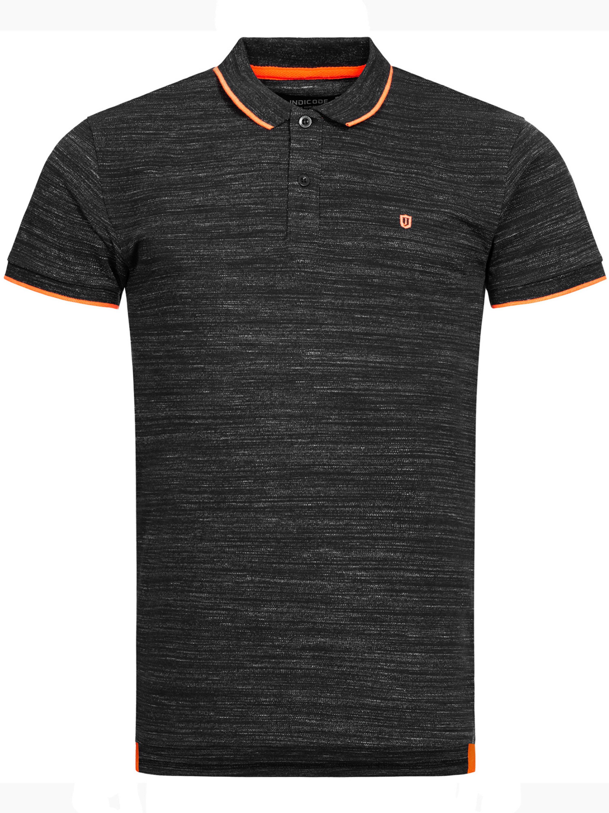 INDICODE JEANS Polo ' Mecklenburgh ' in Schwarz: Vorderseite
