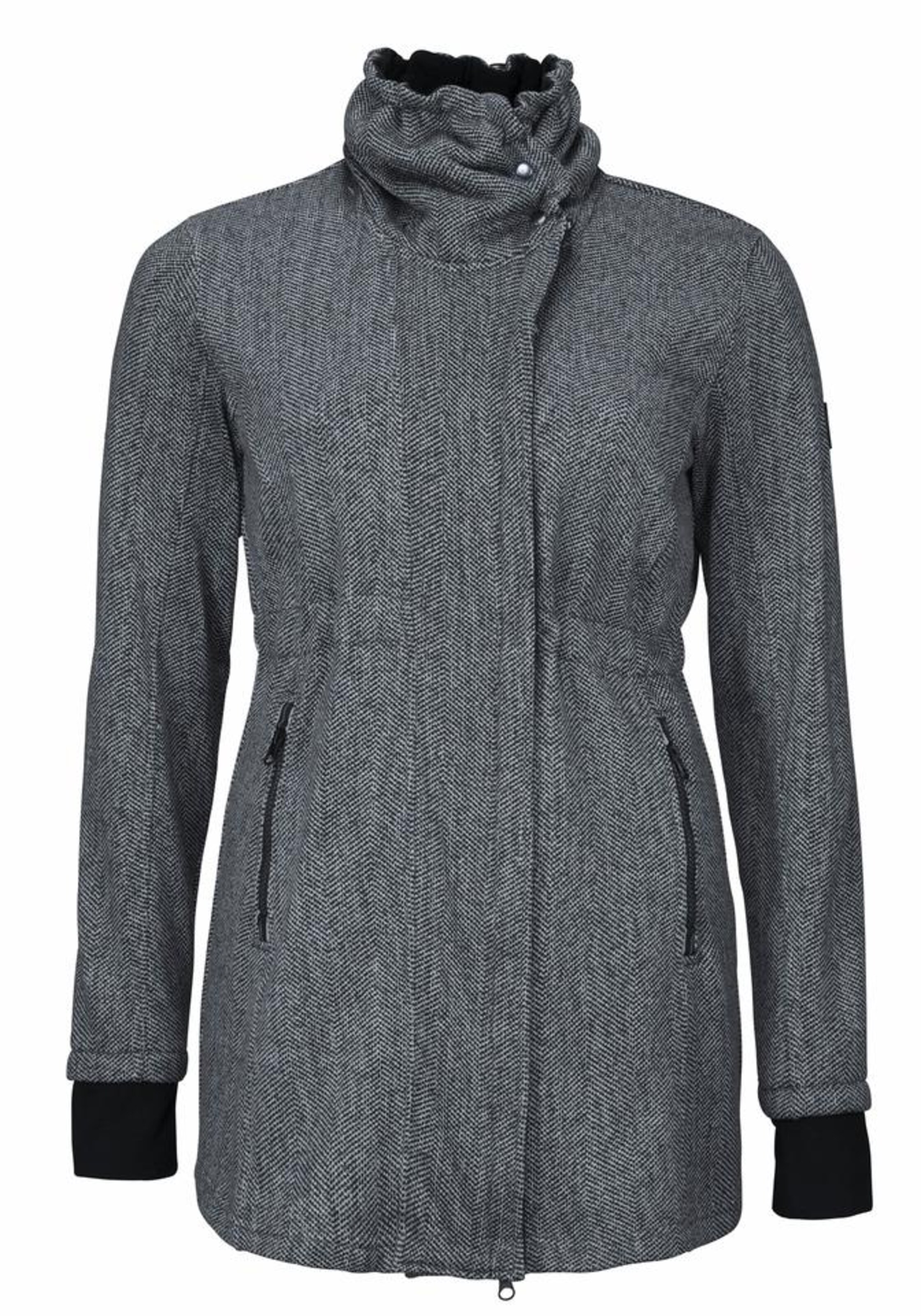 POLARINO - Strickfleecejacke in schwarz