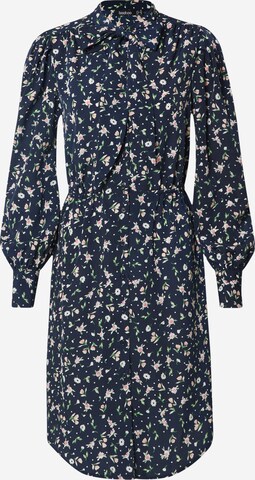 Boohoo Sommerkjole 'Floral Button through Dress with Pussy Bow' i blå: forside