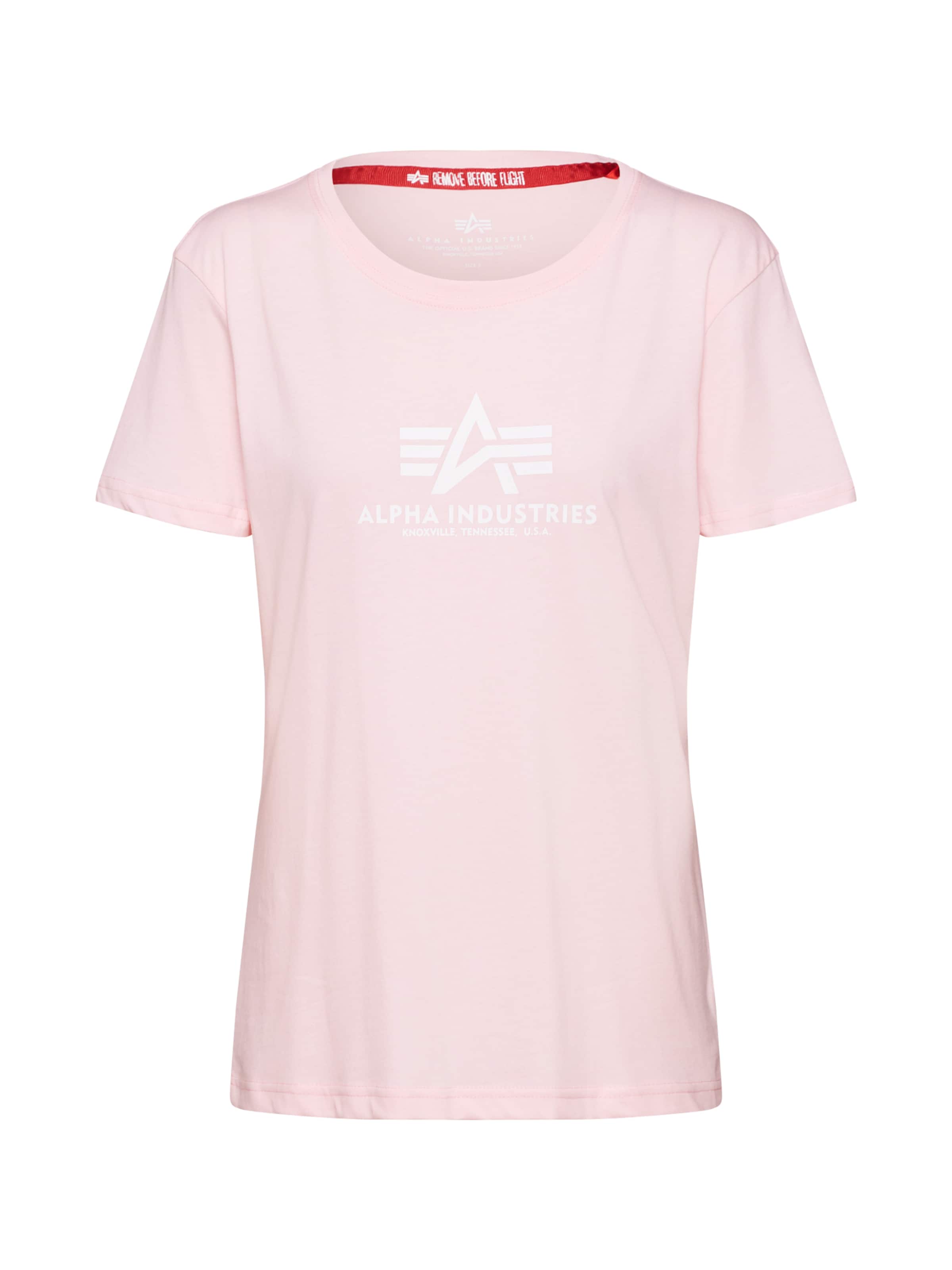 ALPHA INDUSTRIES Футболка в Ярко-розовый: спереди