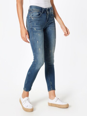 G-Star RAW Skinny Jeans in Blauw: voorkant