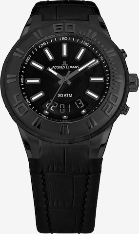 Jacques Lemans Analog Watch 'Miami 1-1772I' in Black: front