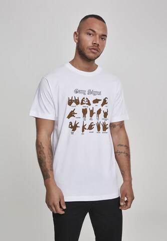 Mister Tee Shirt 'Gang Signs' in Weiß: Vorderseite