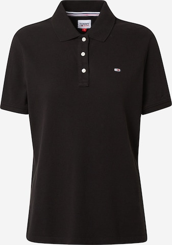 Tommy Jeans Poloshirt in Schwarz: front