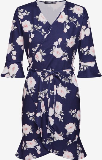 Boohoo Vestido 'Floral Wrap' em navy / rosa pastel, Vista do produto