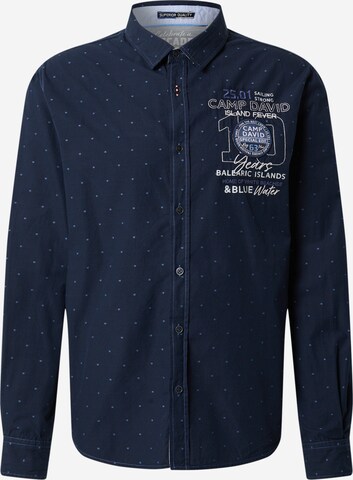 Chemise CAMP DAVID en bleu : devant