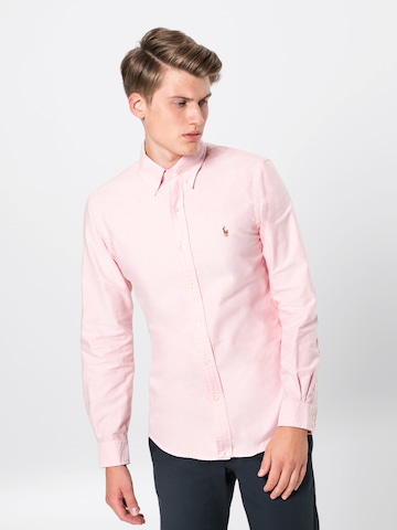 Polo Ralph Lauren Slim fit Button Up Shirt in Pink: front