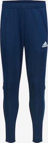 ADIDAS SPORTSWEAR Tapered Sportbroek in Blauw: voorkant