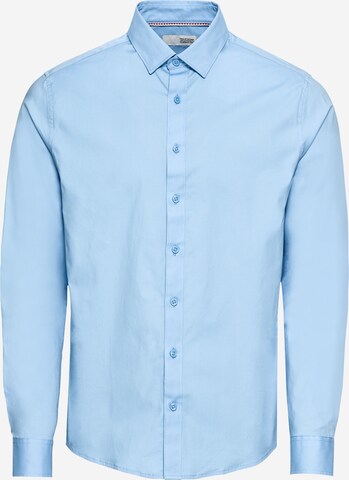 !Solid Regular fit Button Up Shirt 'Tyler ' in Blue: front