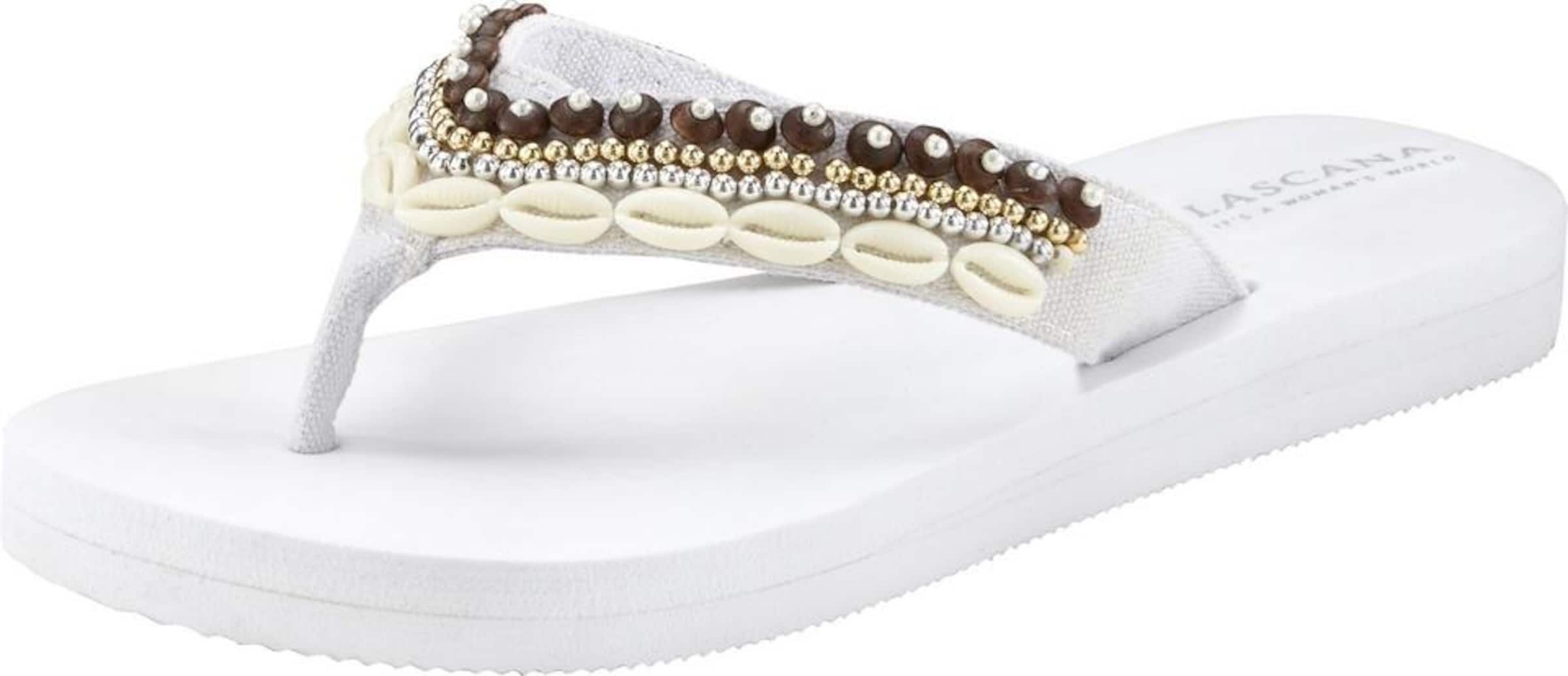 LASCANA T-Bar Sandals in White: front