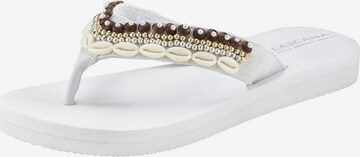 LASCANA T-Bar Sandals in White: front