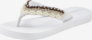 LASCANA T-Bar Sandals in White: front