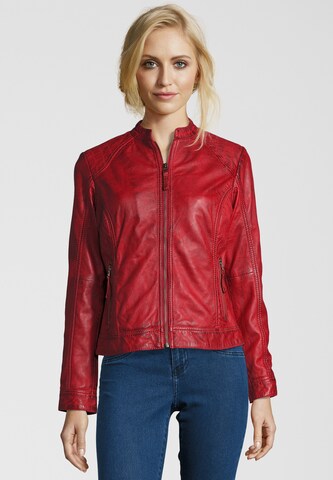 7ELEVEN Lederjacke 'ROSALIE' in Rot: Vorderseite