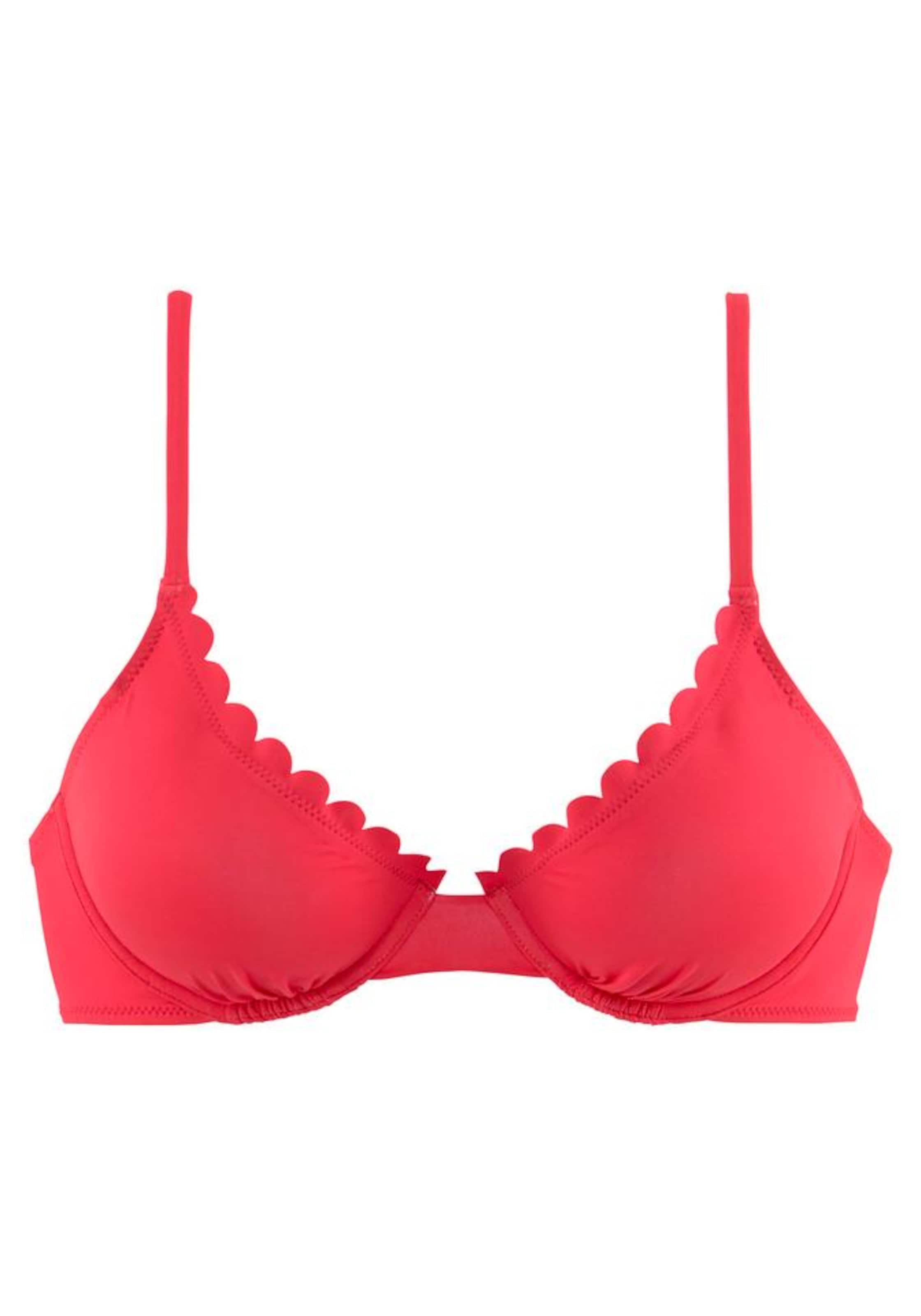 LASCANA - Clásico Top de bikini &#x27;Scallop&#x27; en rojo: frente