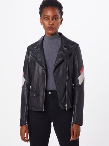 Maze Lederjacke 'Reedley' in Schwarz: Vorderseite
