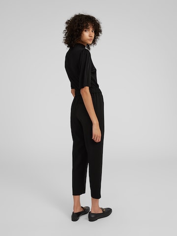 EDITED Regular Trousers with creases 'Alvina' in Black: back