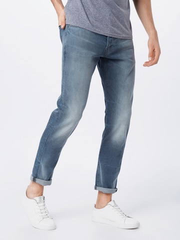 G-Star RAW Slimfit Jeans '3301' in Blauw: voorkant