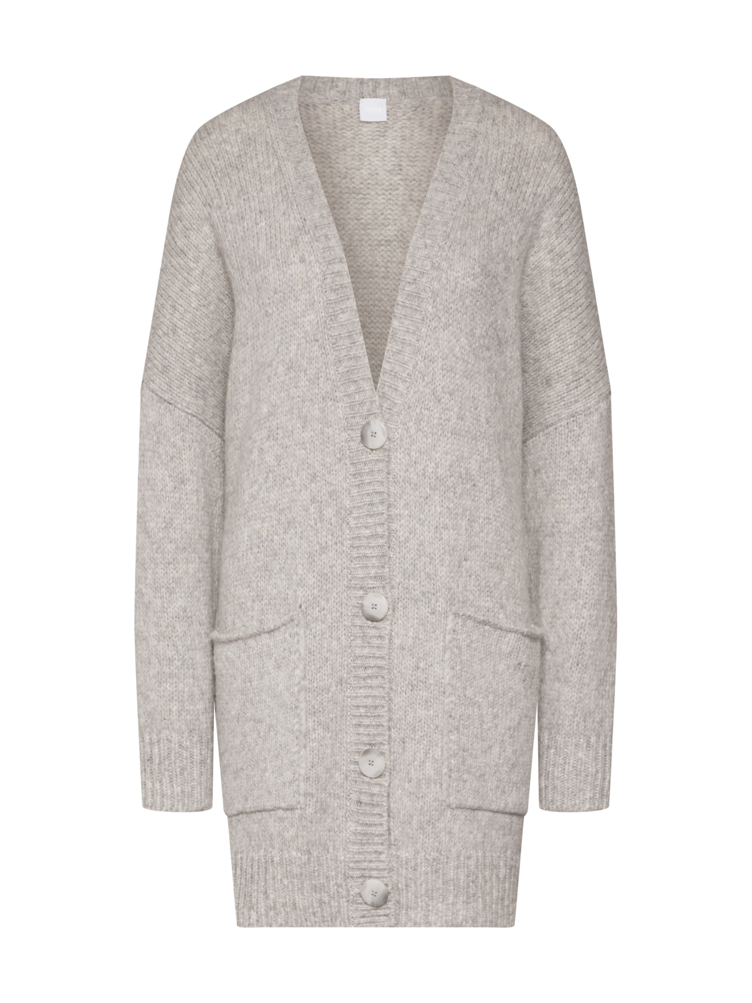 BOSS - Gebreid vest 'Wevelyn' in de kleur Grijs