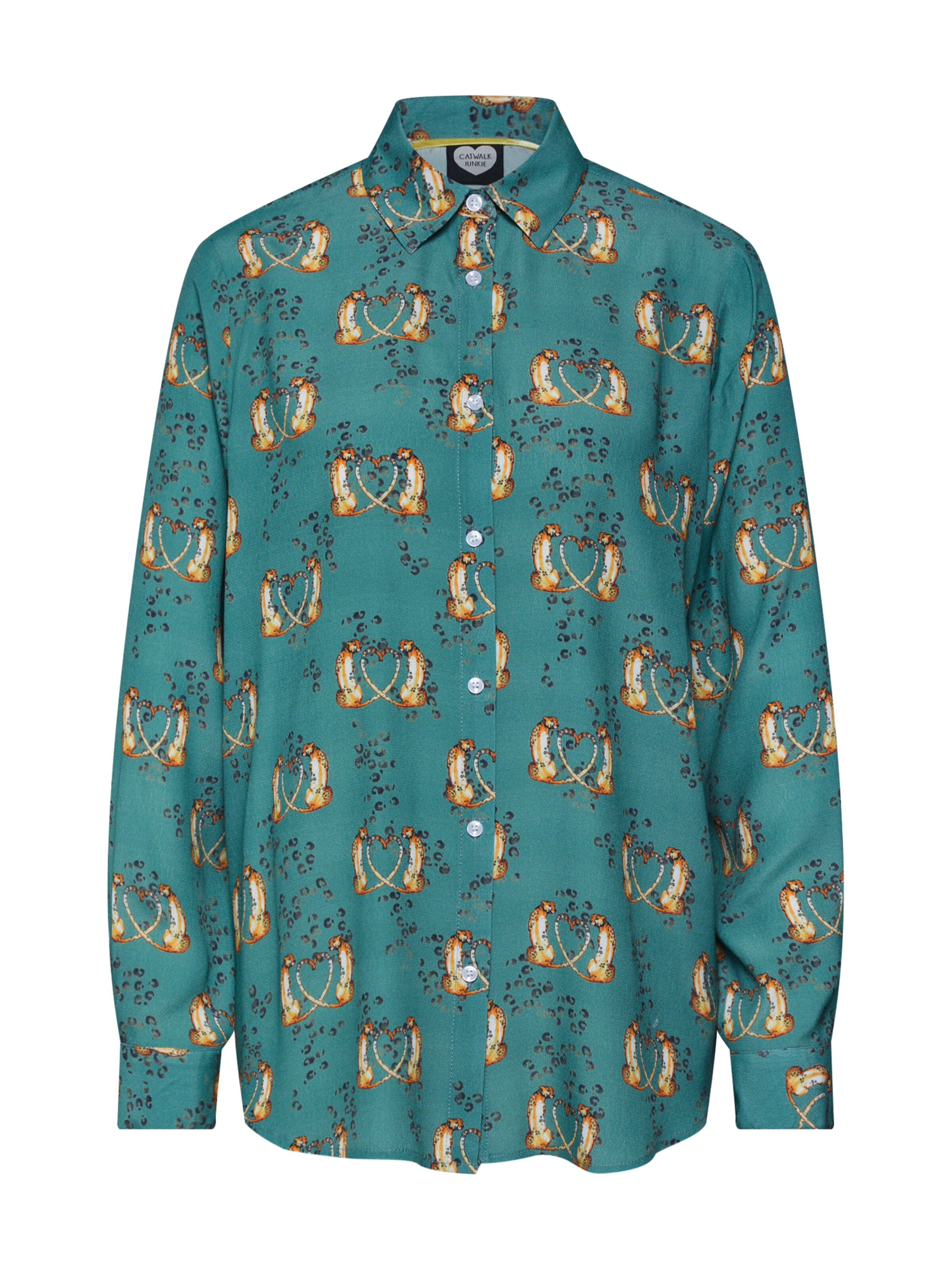 CATWALK JUNKIE - Blouse 'BL CHEETAH LOVE' in de kleur Groen