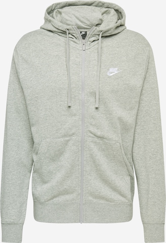 Nike Sportswear - Regular Fit Casaco em moletão em cinzento: frente