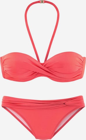 Bandeau Costum de baie două piese de la LASCANA pe roșu