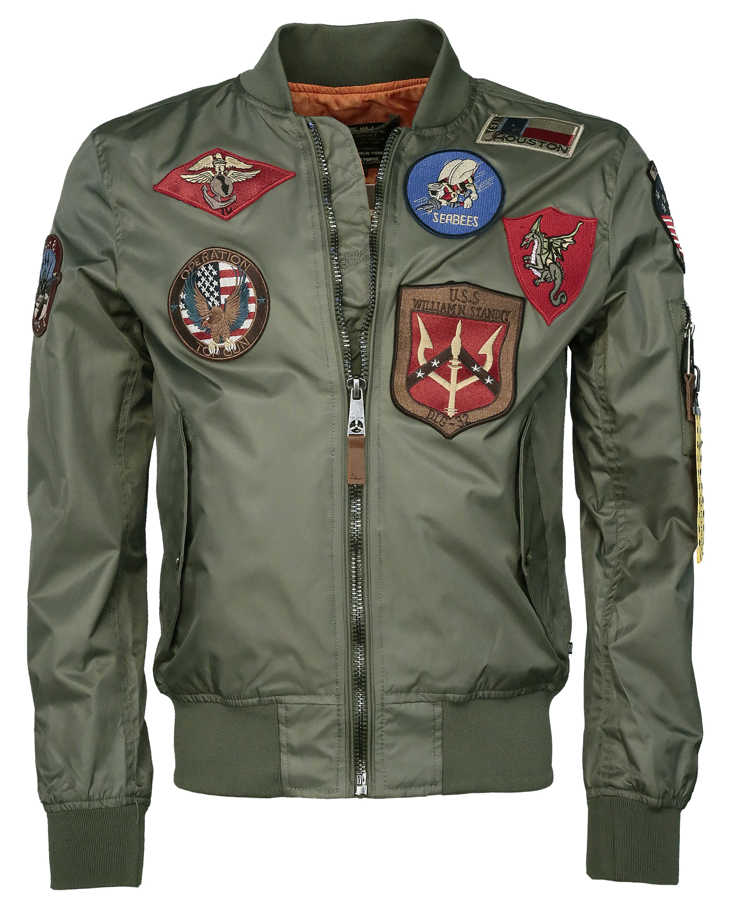 TOP GUN Between-season jacket ' Beast ' in Green: front