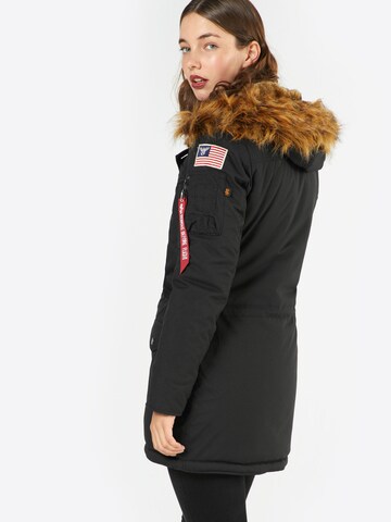ALPHA INDUSTRIES Winter parka 'Polar' in Black: back