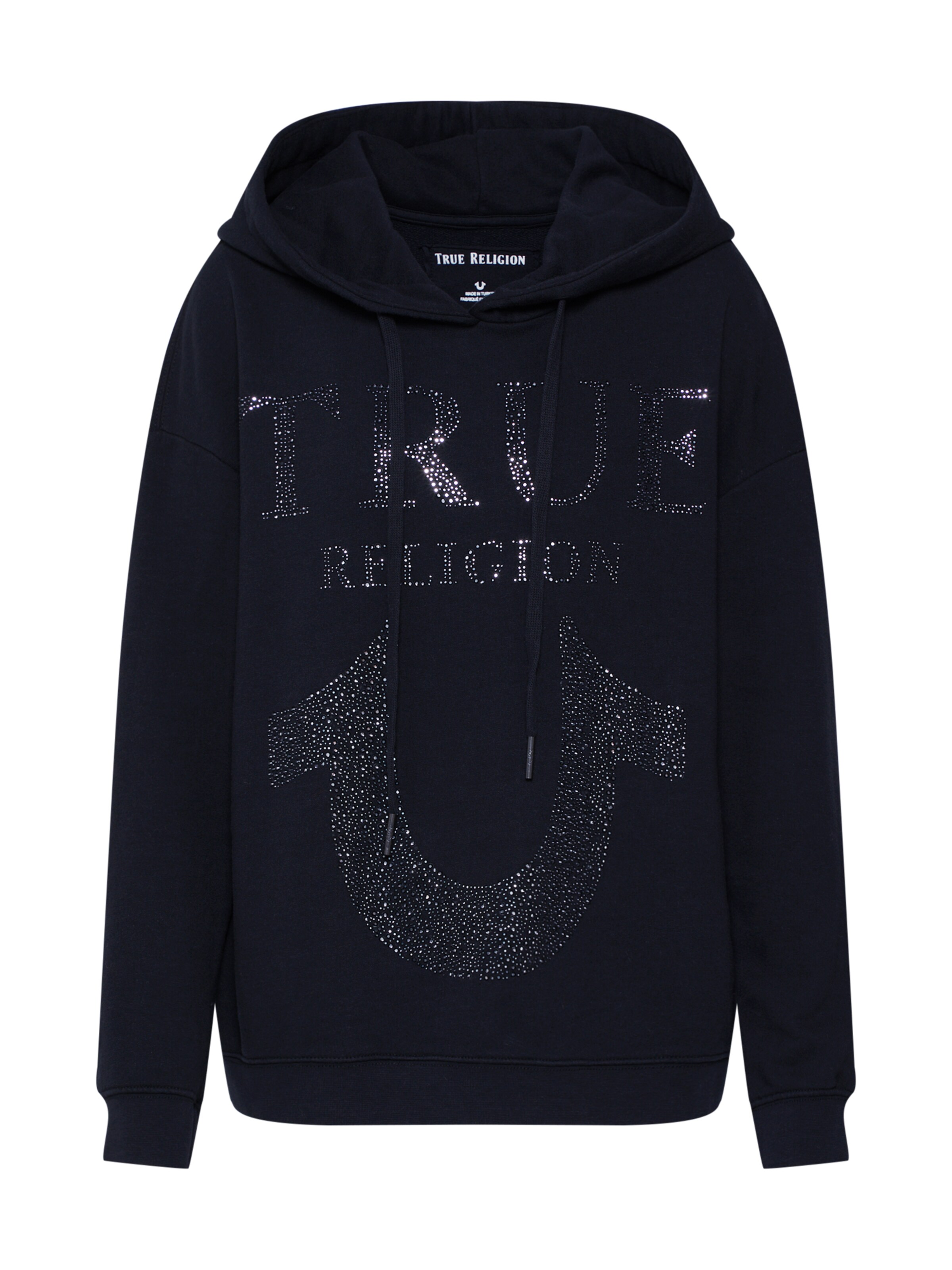 True Religion - Sweatshirt 'CHRYSTAL HORSESHOE' in schwarz