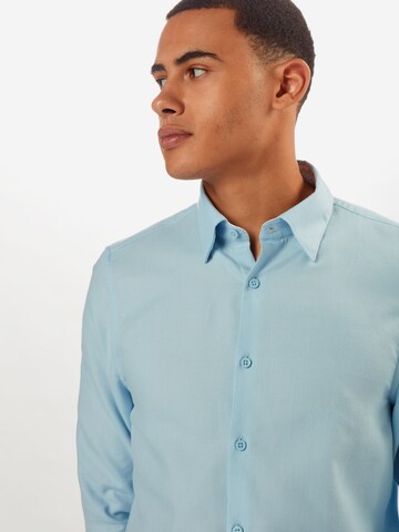 BURTON MENSWEAR LONDON Slim Fit Hemd 'Dobby' in Blau