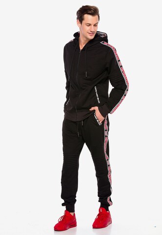 CIPO & BAXX Zip-Up Hoodie in Black