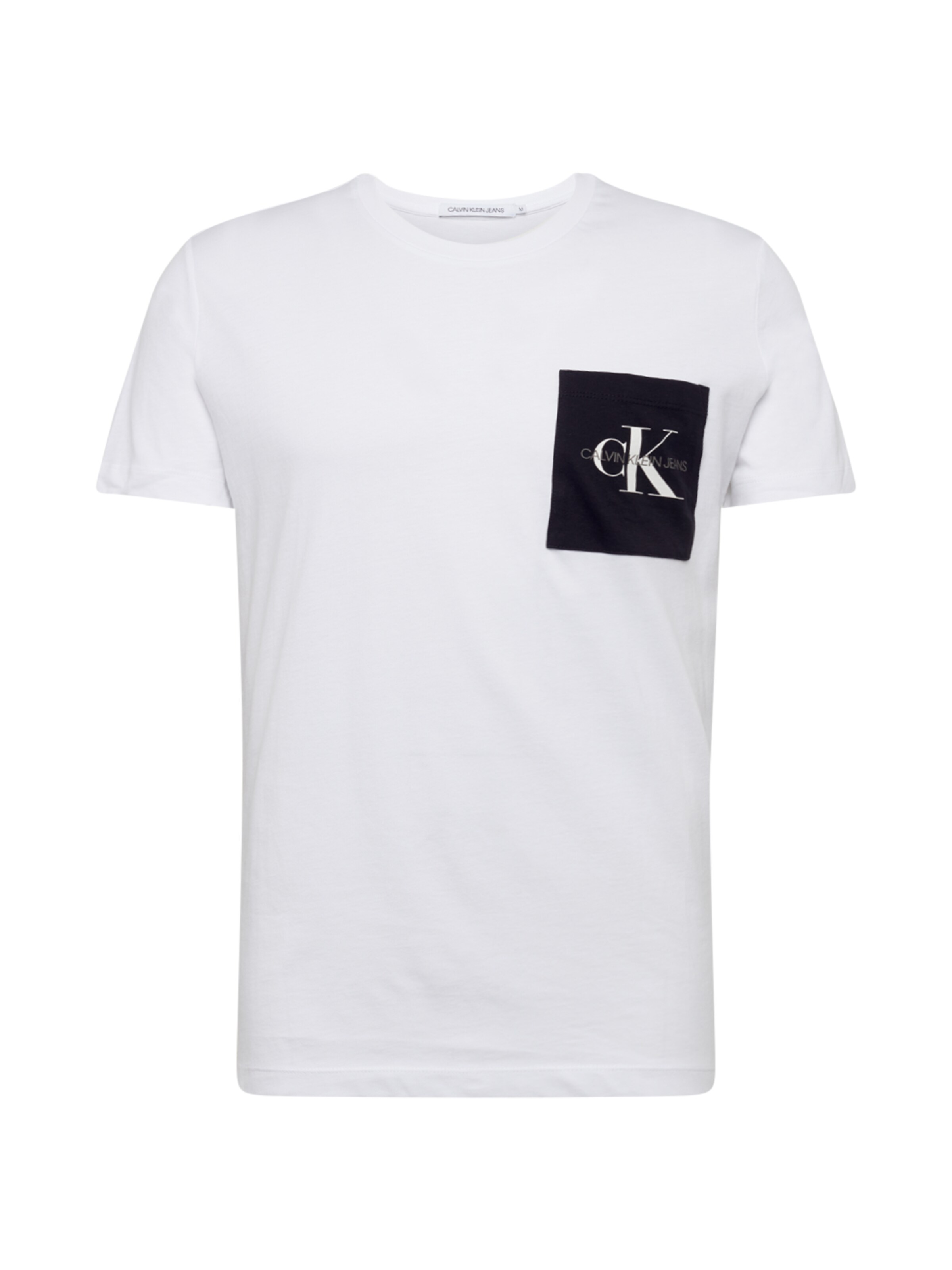 Calvin Klein Jeans - Camiseta 'MONOGRAM POCKET SLIM TEE' en blanco: frente