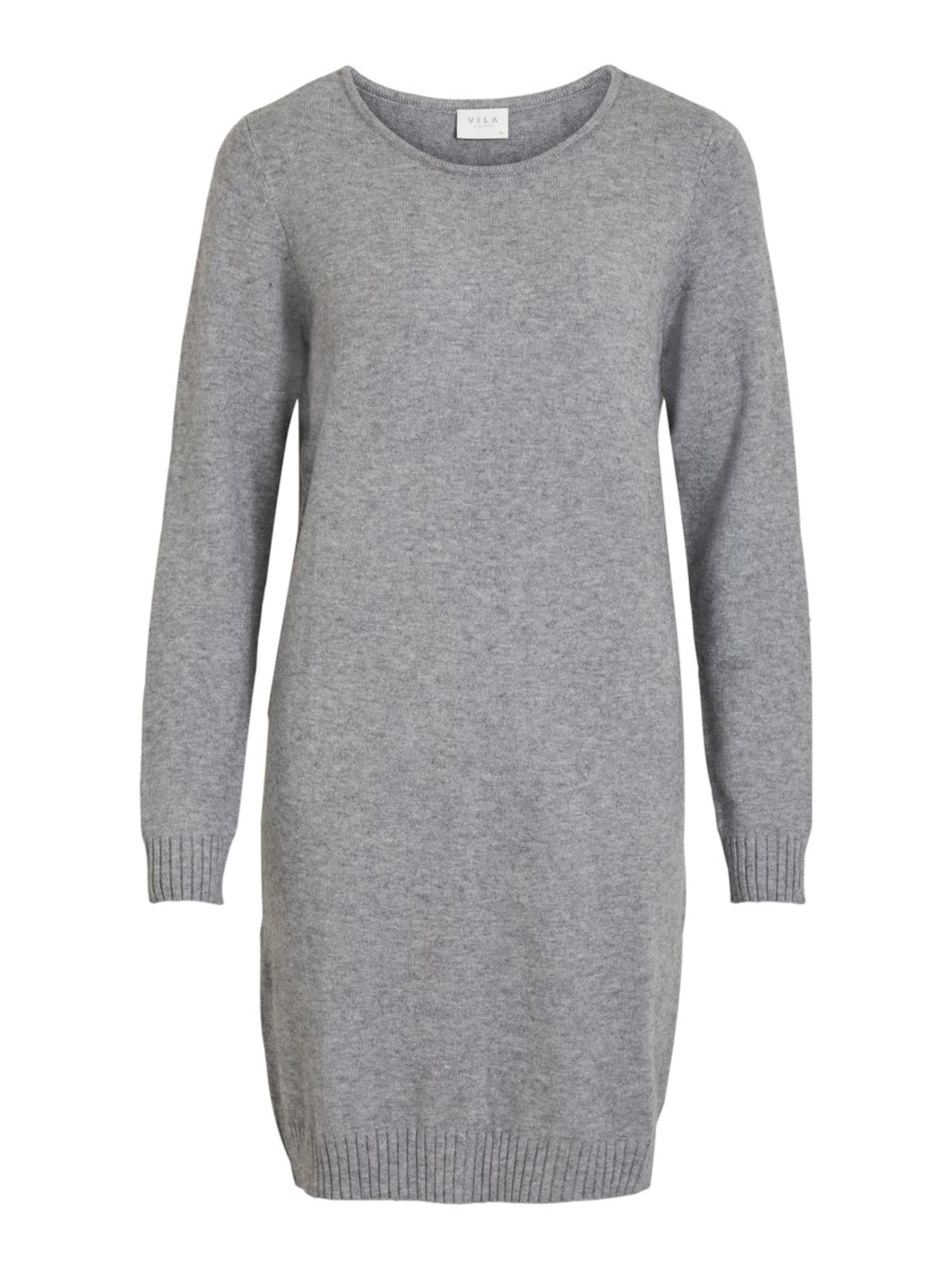 VILA Úpletové šaty – šedá: přední strana