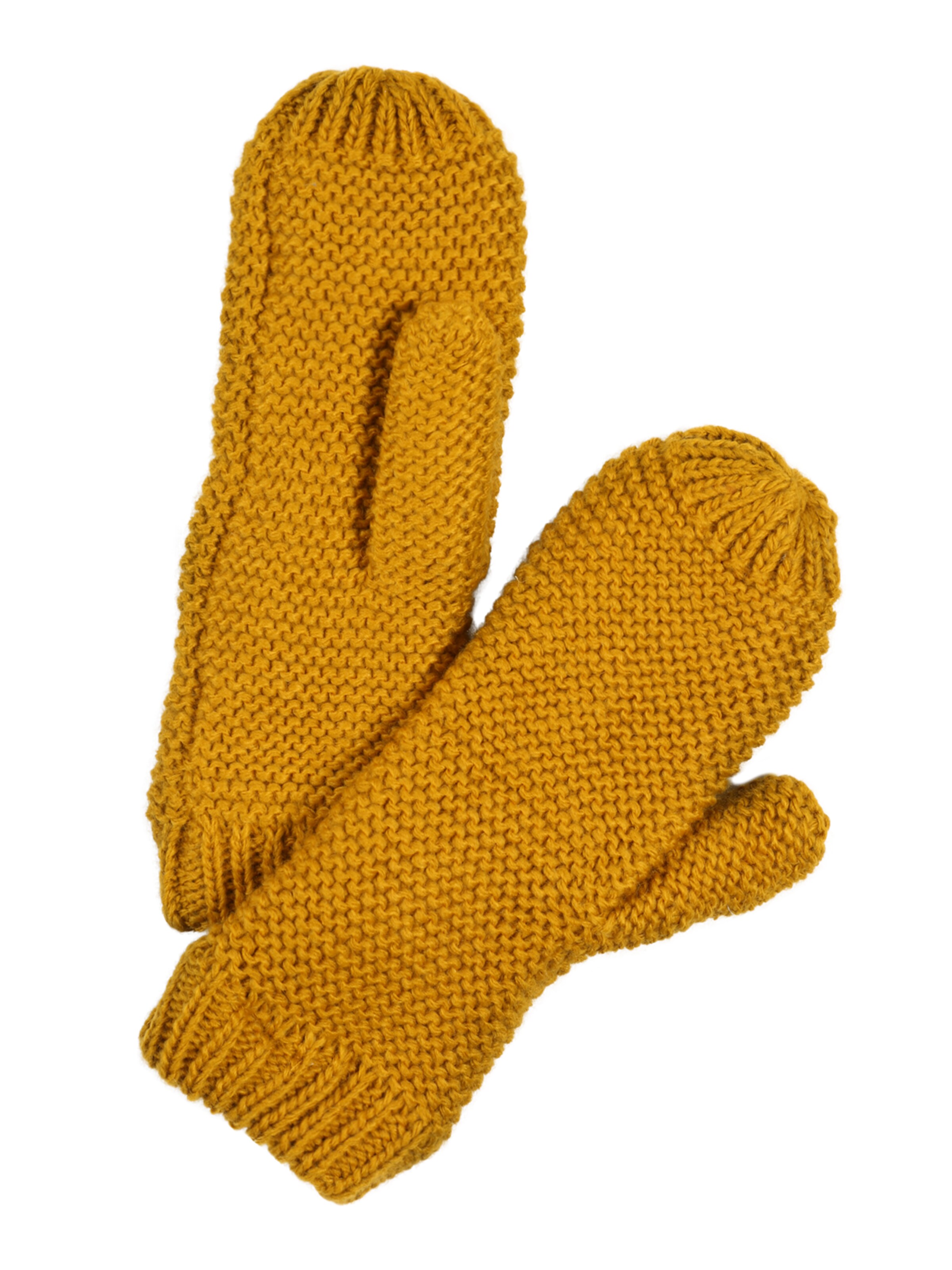 PIECES - Wanten 'PCDACE WOOL MITTENS' in de kleur Goudgeel
