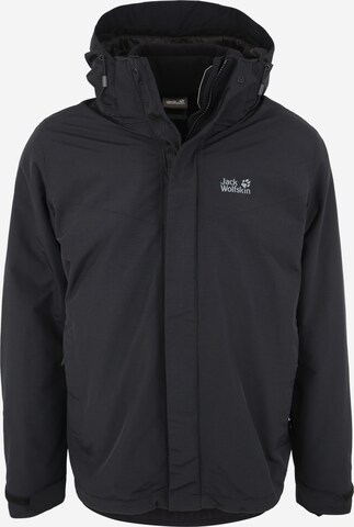 JACK WOLFSKIN Outdoorjacke 'Gotland' in Schwarz: predná strana