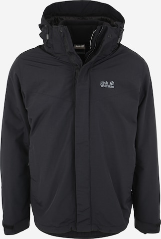 JACK WOLFSKIN Outdoorjas 'Gotland' in Zwart: voorkant