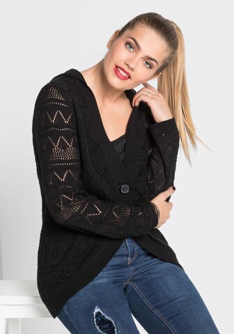 SHEEGO Strickjacke in Schwarz