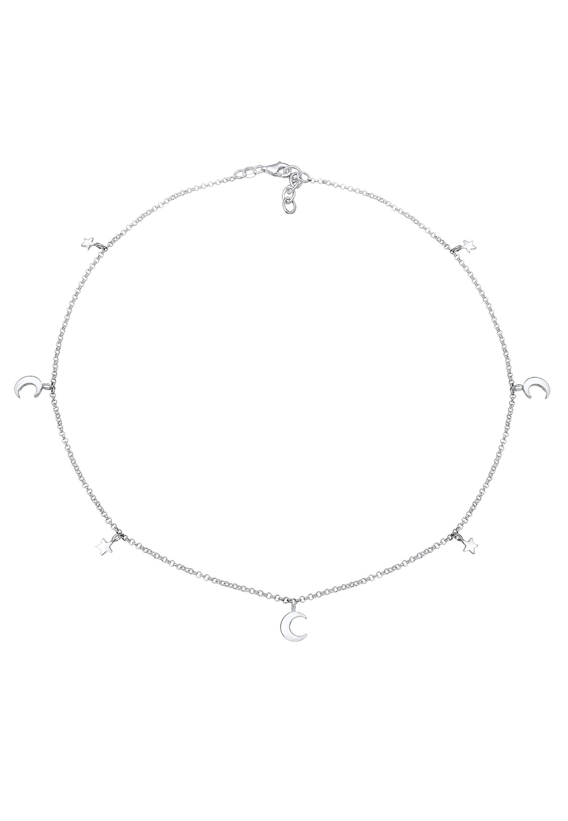 ELLI Halskette 'Halbmond, Sterne' in silber, Produktansicht