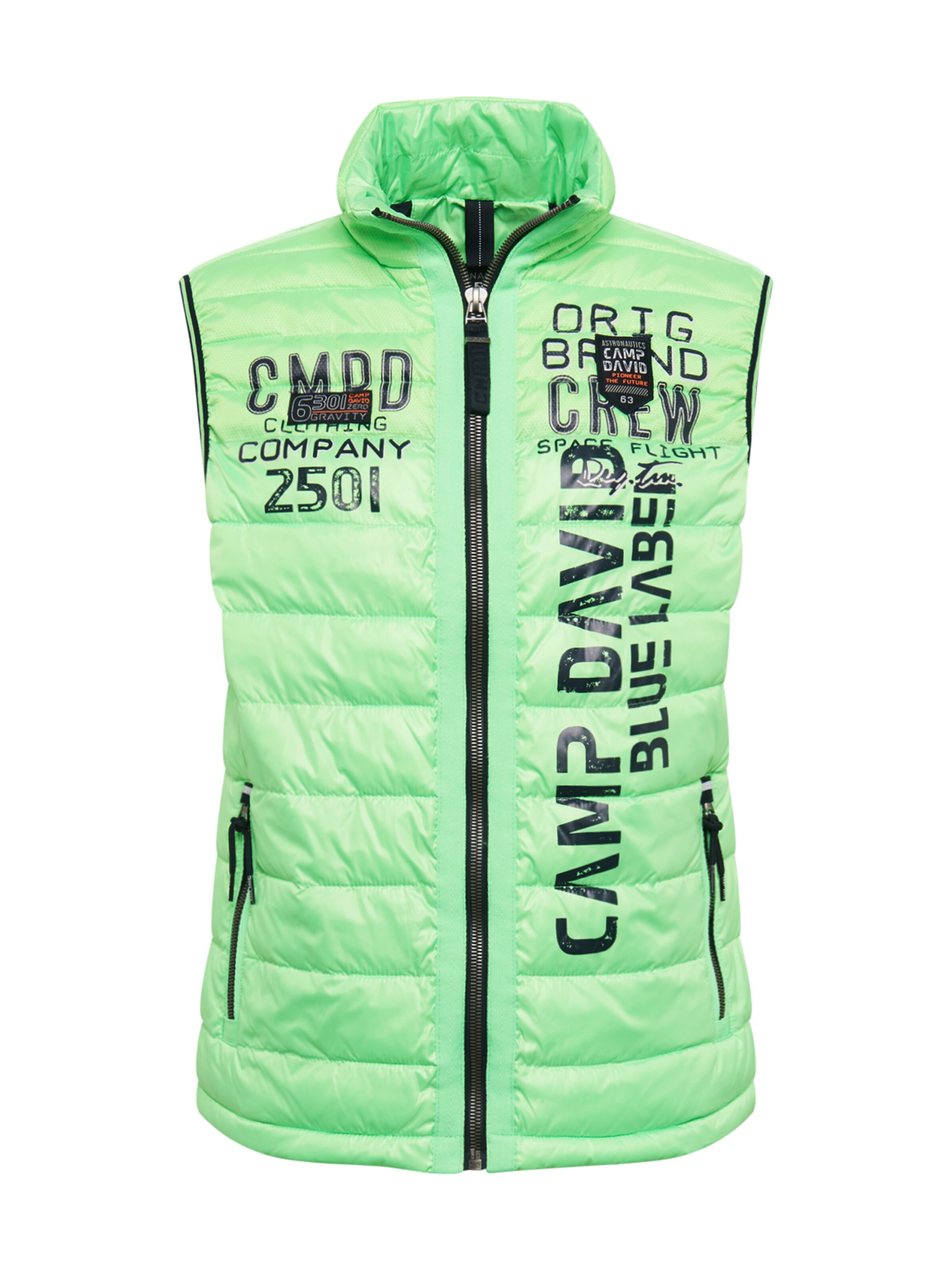 CAMP DAVID - Bodywarmer 'vest' in de kleur Neongroen