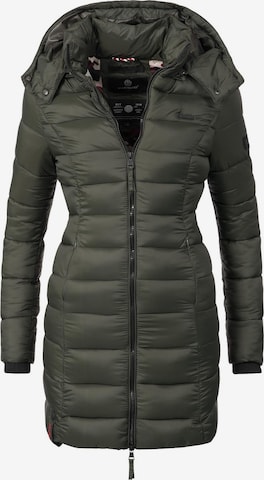 MARIKOO Winter coat 'Abendsternchen' in Green: front