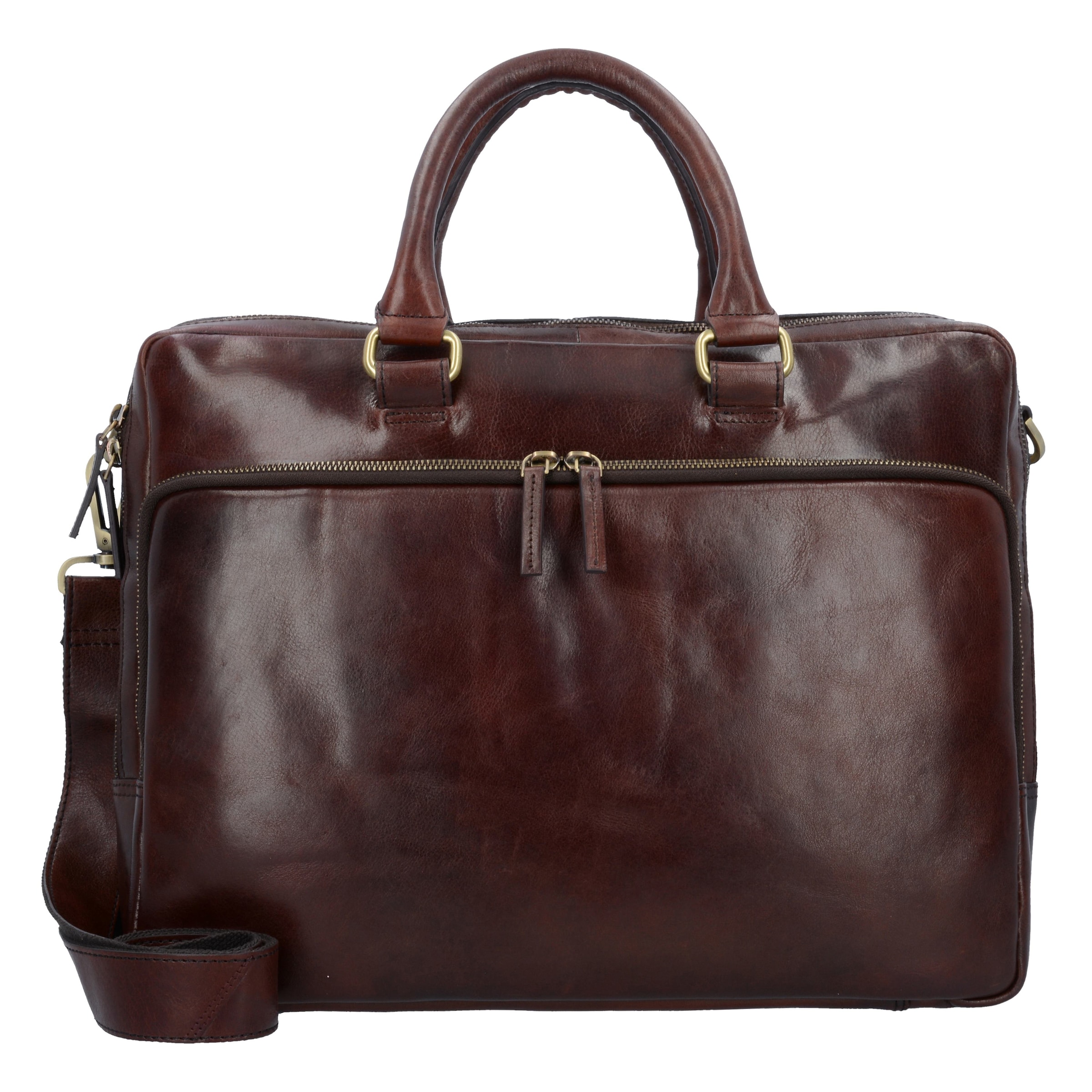 LEONHARD HEYDEN Document bag 'Cambridge' in Brown: front