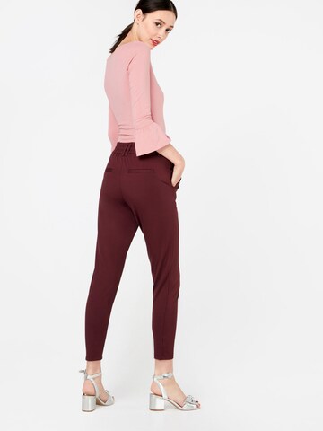 ONLY Slim fit Pleat-front trousers 'Poptrash' in Red