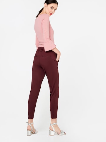 ONLY Slim fit Pleat-Front Pants 'Poptrash' in Red