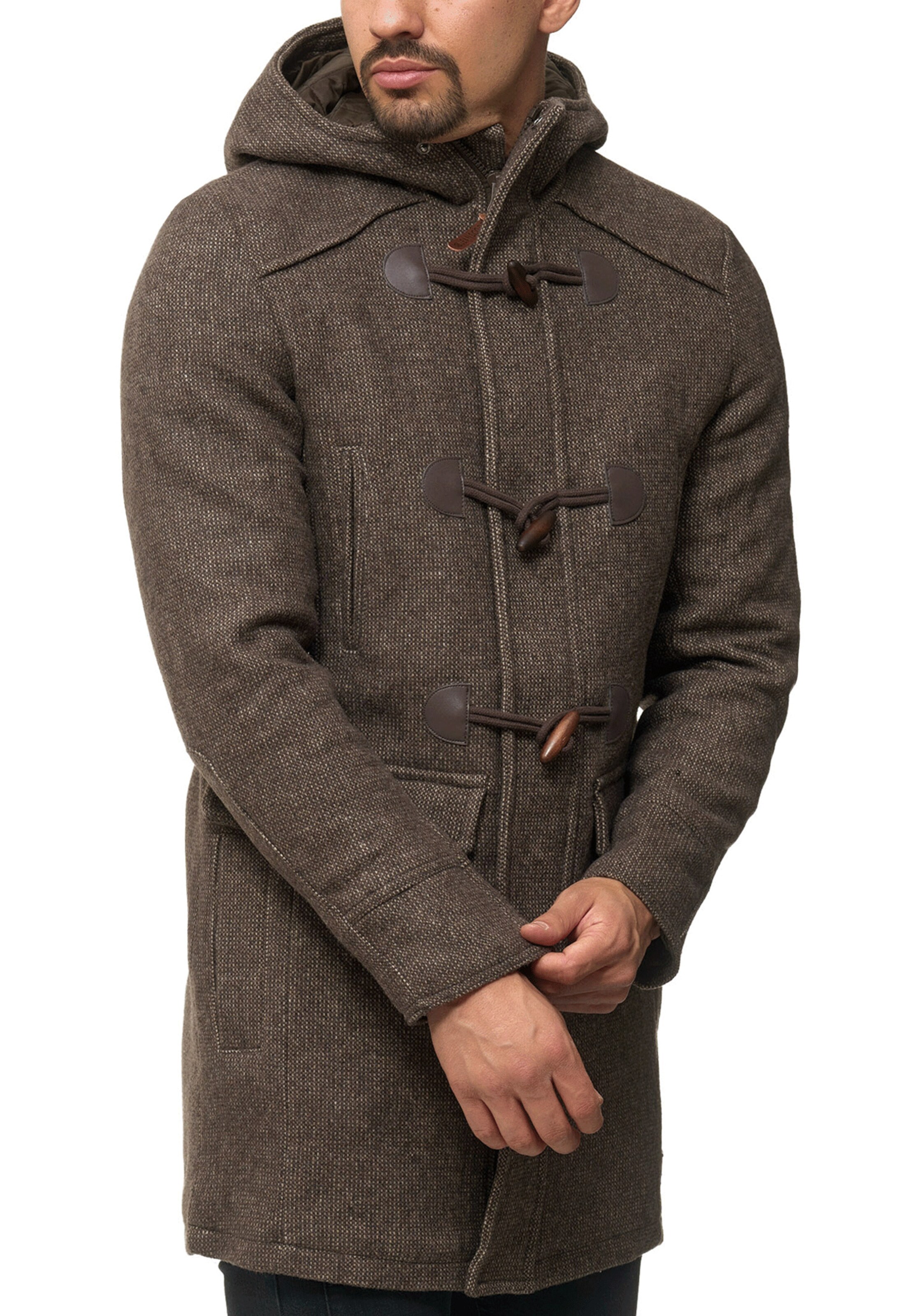 INDICODE JEANS Between-Seasons Coat in Brown
