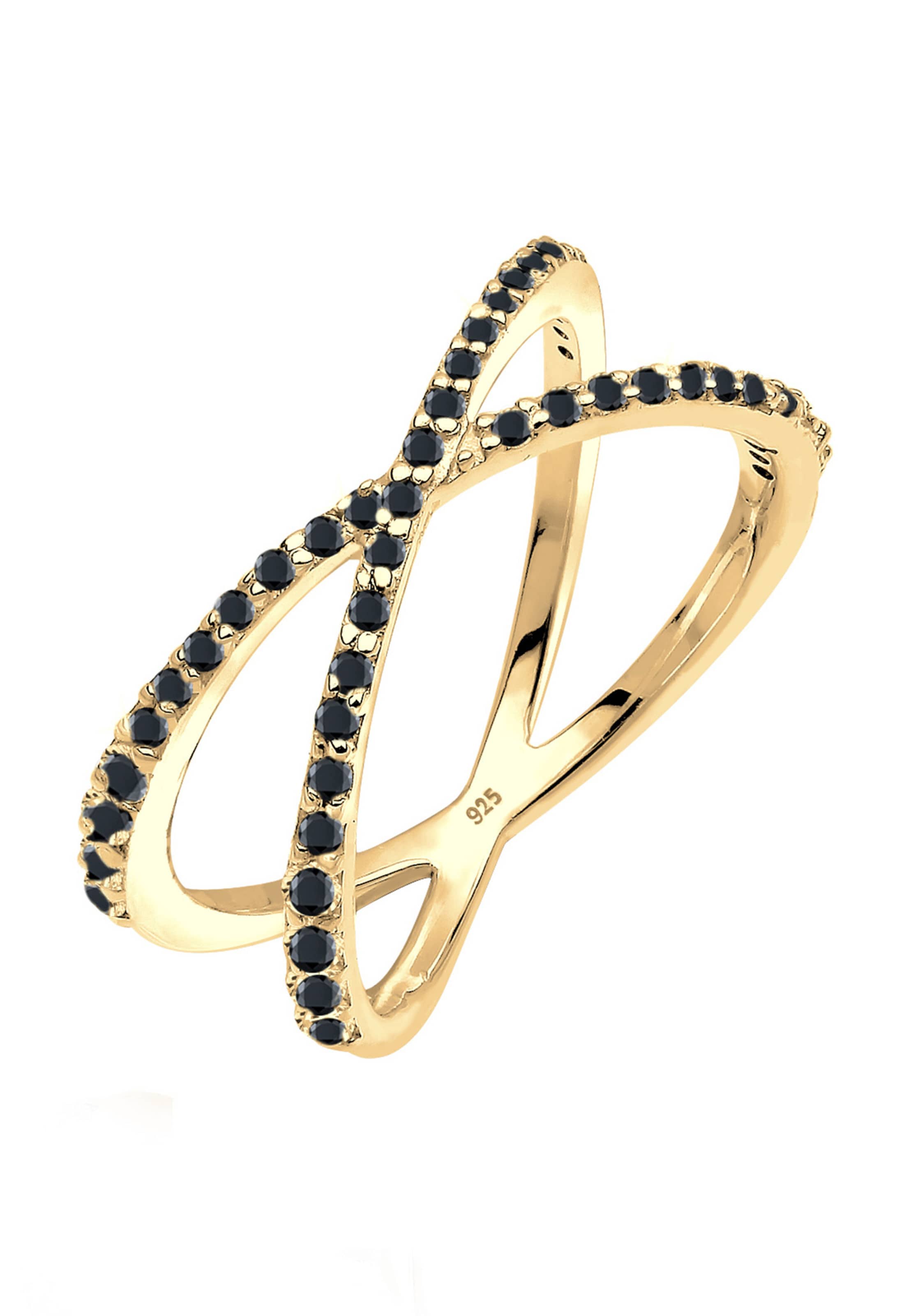 ELLI Ring 'Kreuz' in Goud: voorkant