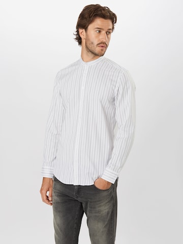 SEIDENSTICKER Slim fit Overhemd 'Mandarin' in Wit: voorkant