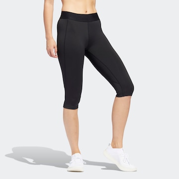 ADIDAS PERFORMANCE Skinny Sportbroek in Zwart: voorkant