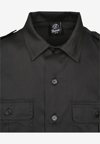 Brandit Comfort fit Button Up Shirt in Black